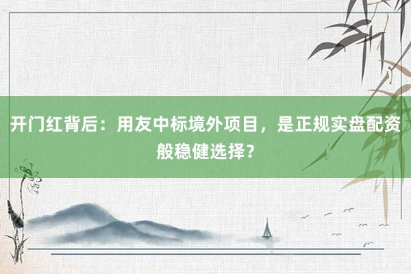开门红背后：用友中标境外项目，是正规实盘配资般稳健选择？